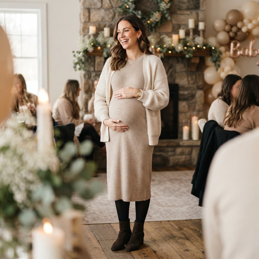 30 Baby Shower Outfit Ideas That Are Perfect for a Stylish Celebration 17 Winter Baby Shower Outfit Ideas