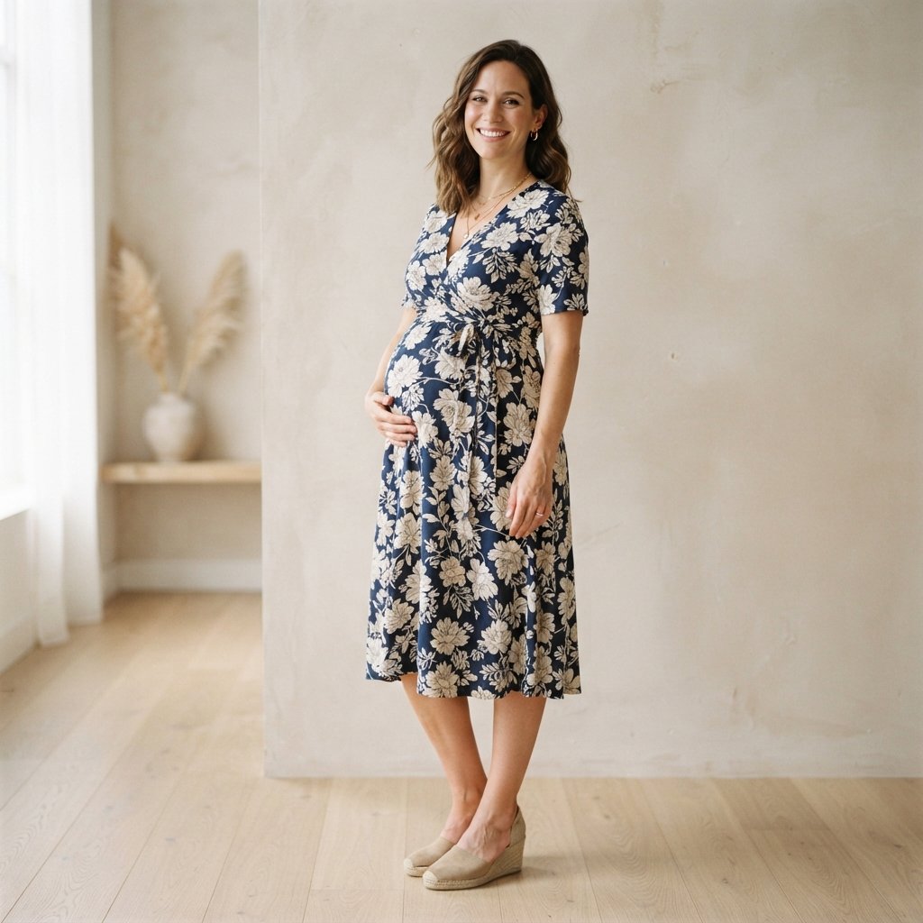 30 Baby Shower Outfit Ideas That Are Perfect for a Stylish Celebration 22 Wrap Dress Outfit Ideas