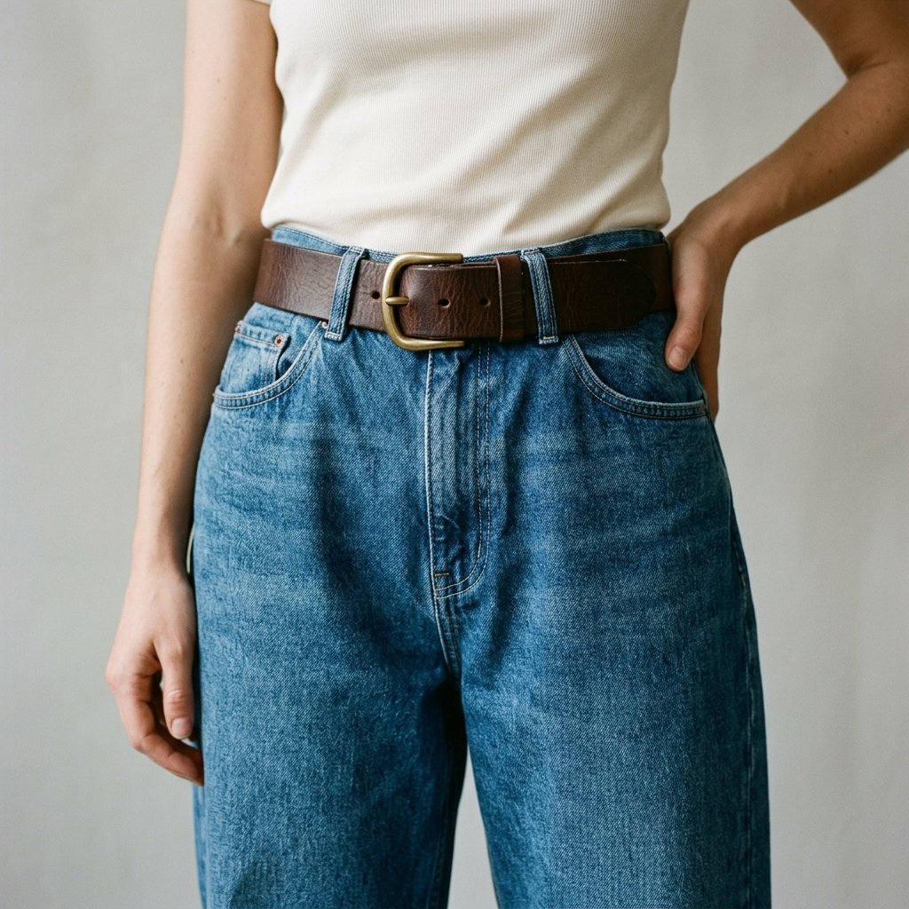 32 Baggy Jeans Outfits Ideas: Chic Ways to Look Effortlessly Trendy 31 Baggy Jeans with Wide Belt Ideas