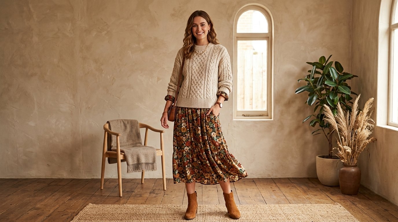 32 Sweater Over Dress Ideas: A Complete Style Guide 1 Sweater over dress