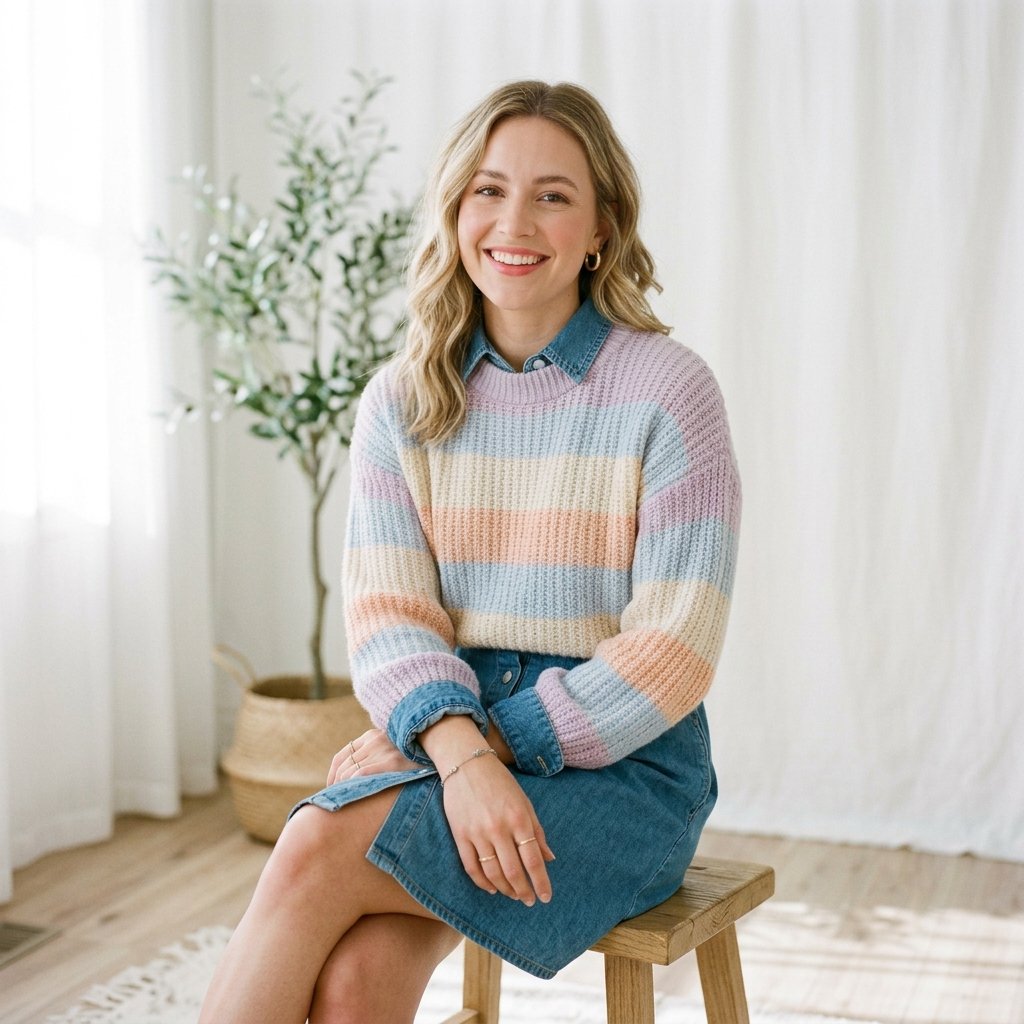 32 Sweater Over Dress Ideas: A Complete Style Guide 31 Pastel Sweater Over Dress Denim