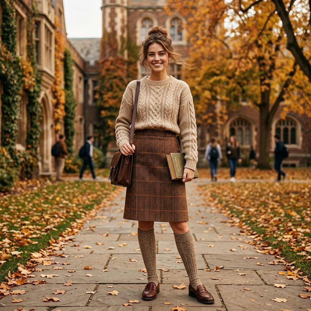 32 Dark Academia Outfits Ideas for a Timeless, Bookish Wardrobes 3 Tweed Skirt Outfit Ideas