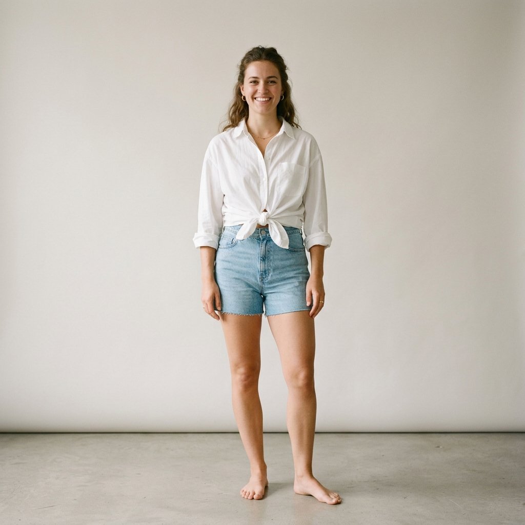 32 Stylish White Shirt Outfits for Every Occasion 3 White Shirt Outfits Knotted at Waist Ideas