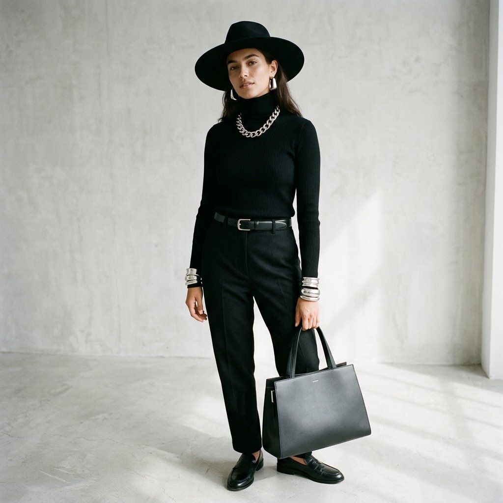 All Black Outfit Ideas With Accessories