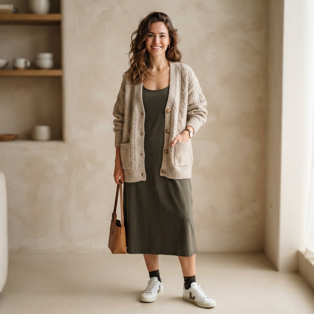 30 Baby Shower Outfit Ideas That Are Perfect for a Stylish Celebration 23 Cardigan Layered Outfit Ideas