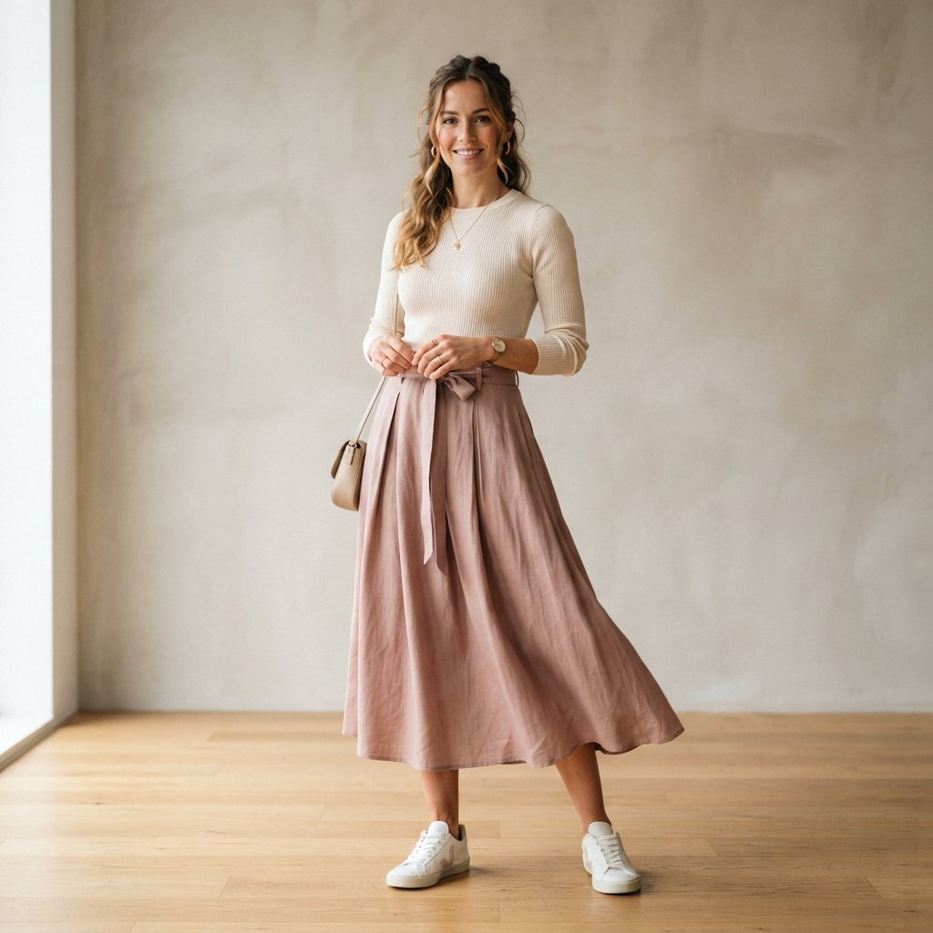 30 Baby Shower Outfit Ideas That Are Perfect for a Stylish Celebration 24 Flowy Skirt Outfit Ideas