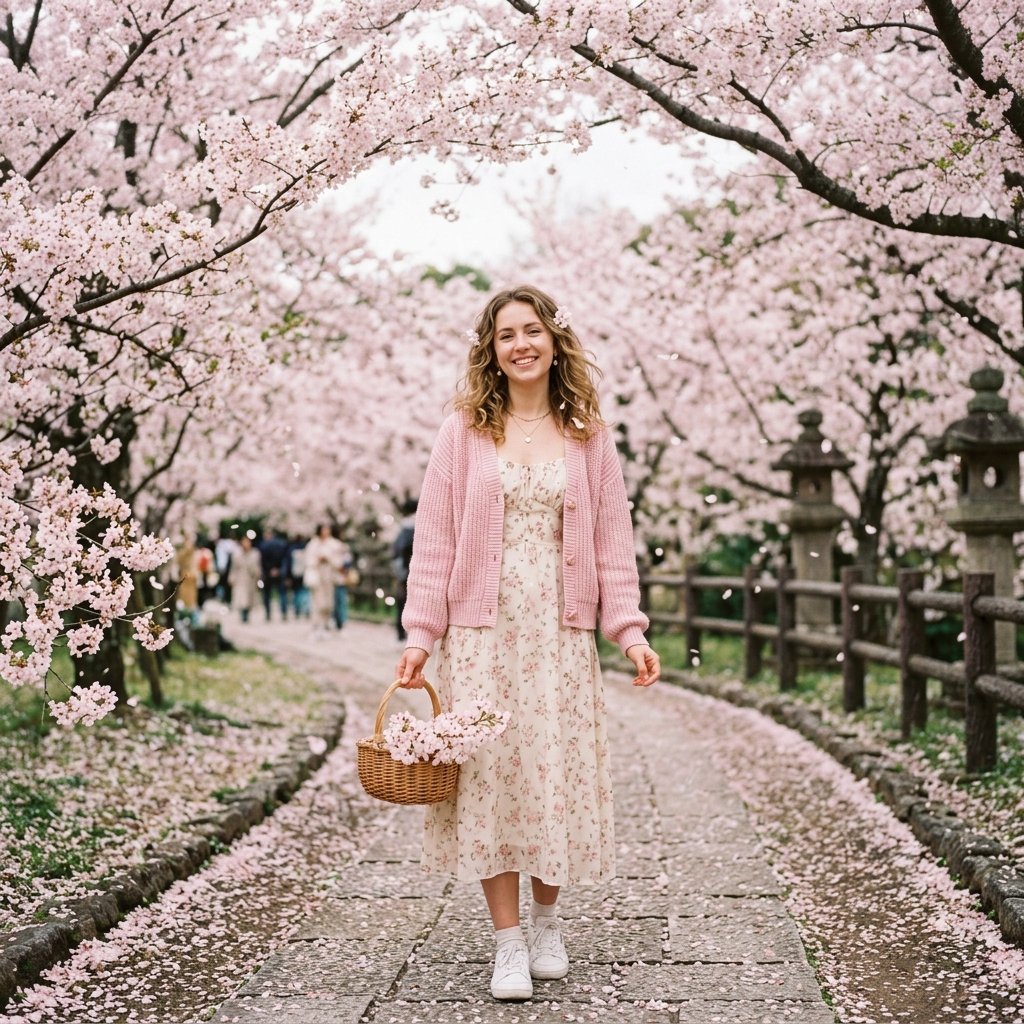 32 Japan Outfit Ideas: Inspiring Ways to Style Your Trip 4 Cherry Blossom Season Outfit Ideas