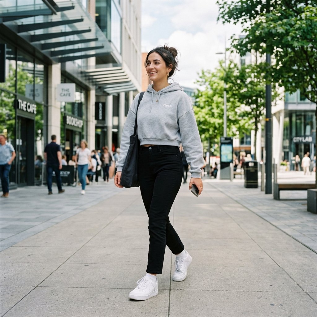 Black Pants and Sneakers Outfit Ideas
