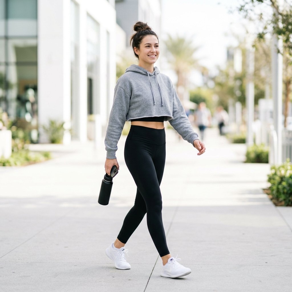 Sneakers and Leggings Outfit Ideas