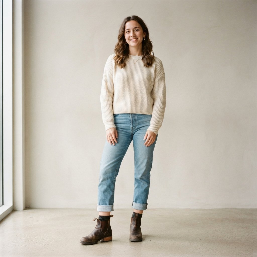 Light Blue Jeans and Ankle Boots Outfit Ideas