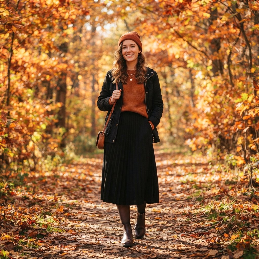 Fall Black Skirt Outfit Ideas
