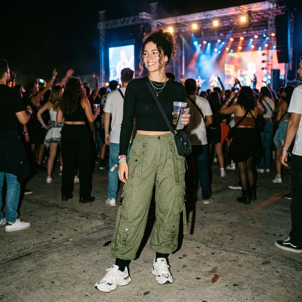 33 Bad Bunny Concert Outfit Ideas: A Complete Style Guide 3 Baggy Cargo Pants Idea