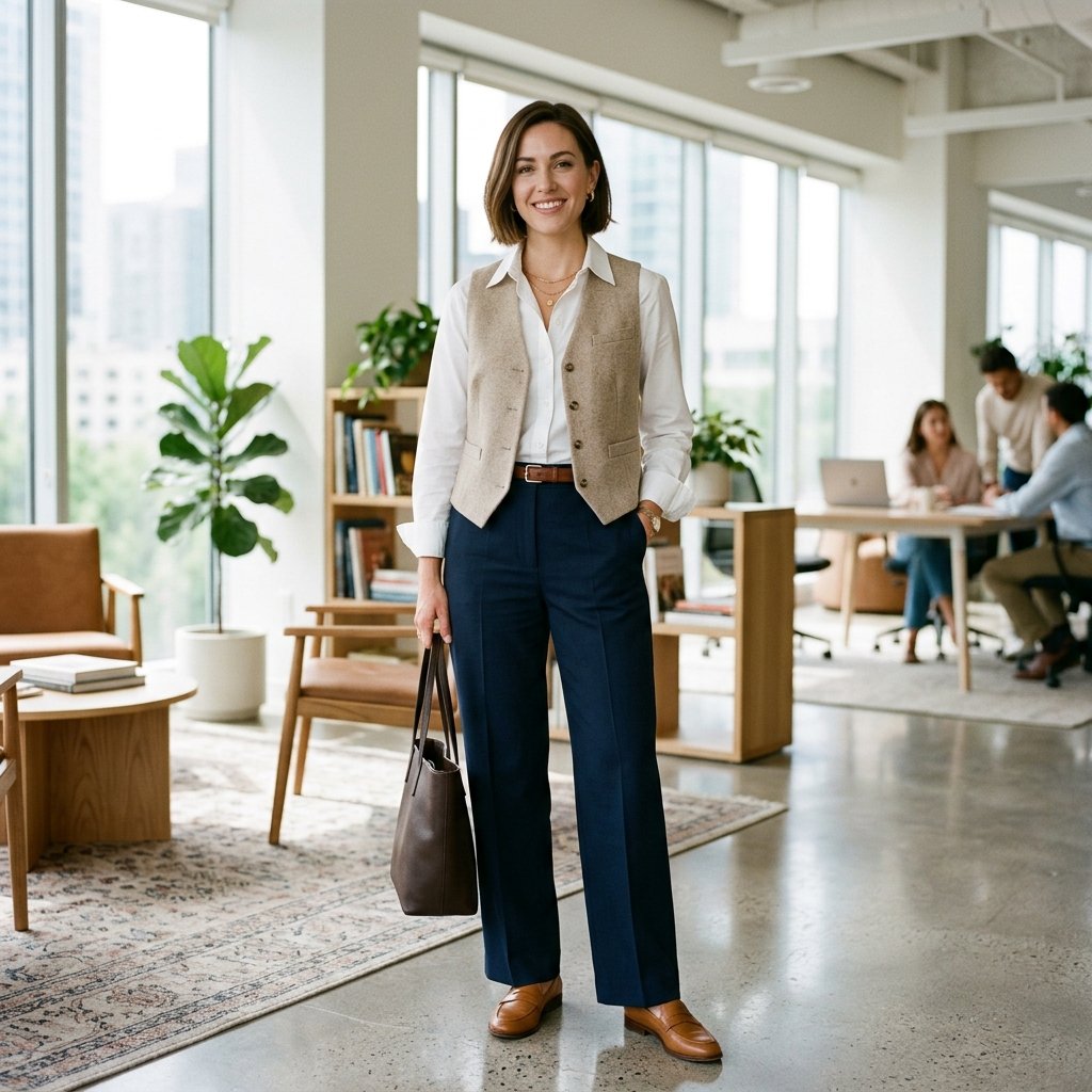 Vest Layering Conference Outfit Ideas
