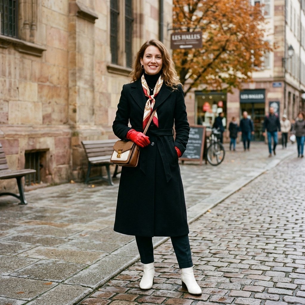 Black Long Coat Outfit Idea