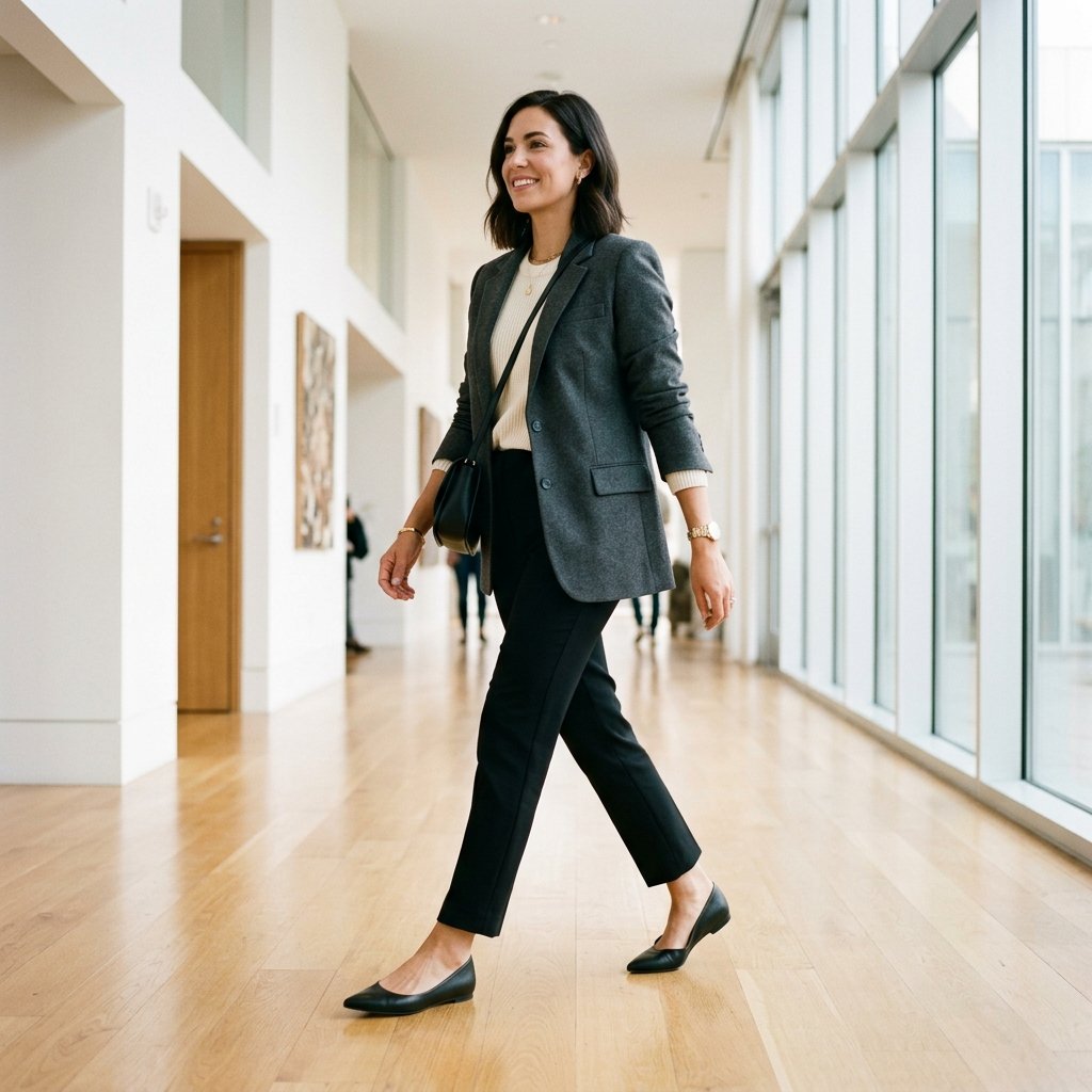Pointed Toe Flats Business Casual Outfits