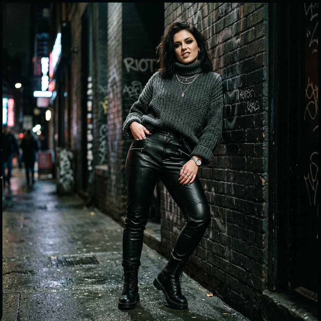 Black Leather Pants Outfit Ideas