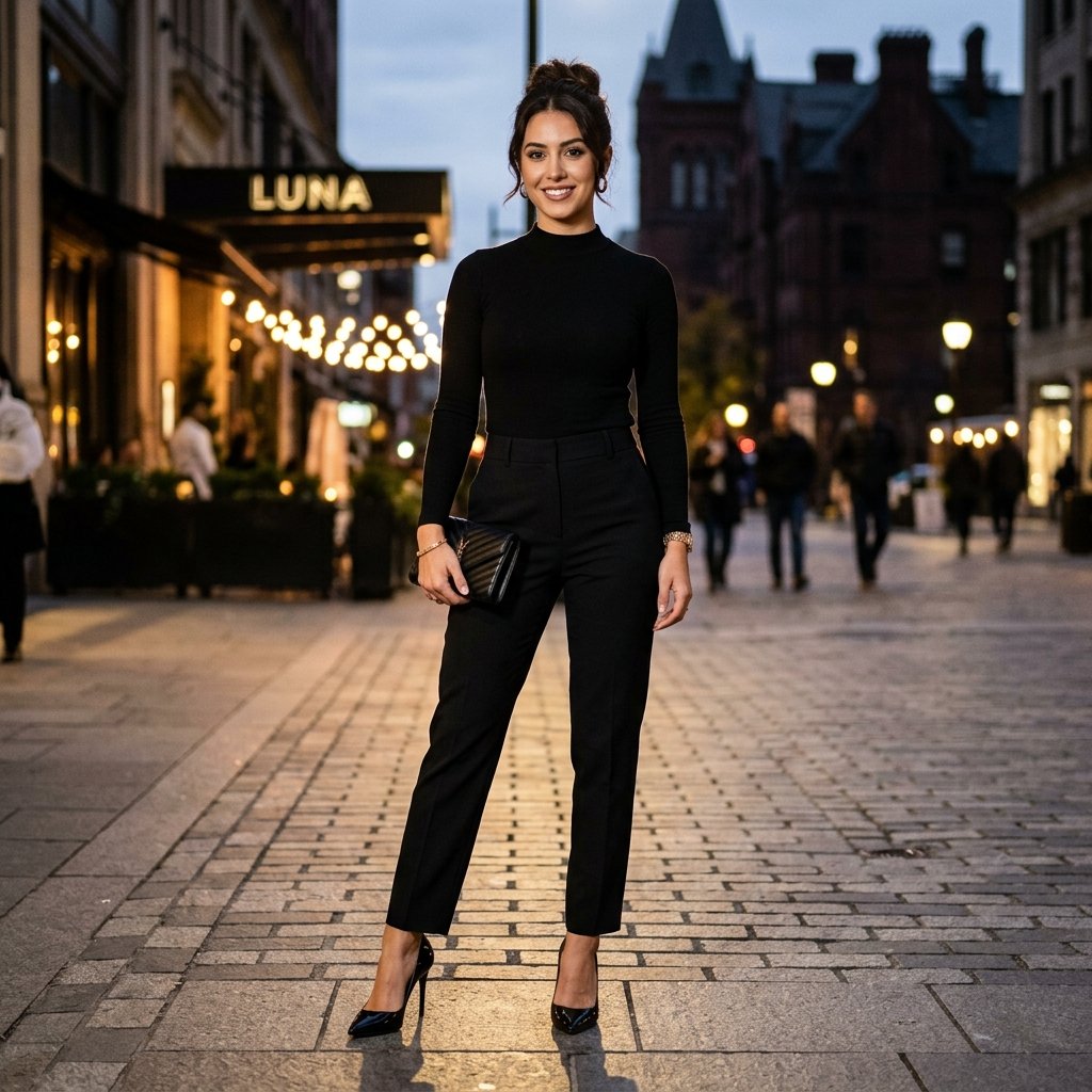 Black Pants and Heels Outfit Ideas
