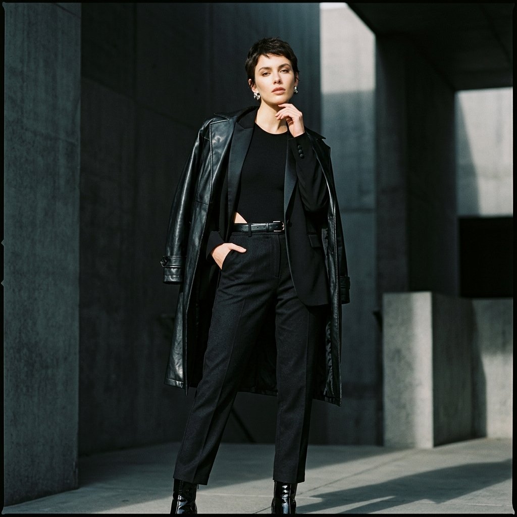 Black Pants Monochrome Outfit Ideas