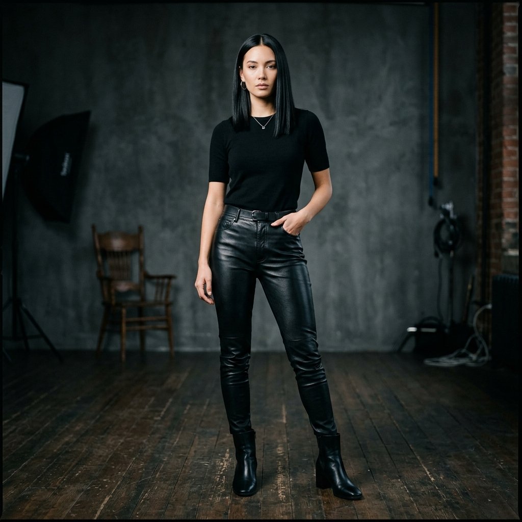 33 Black Shirt Outfits Ideas to Elevate Your Everyday Style 3 Black Shirt with Leather Pants Ideas