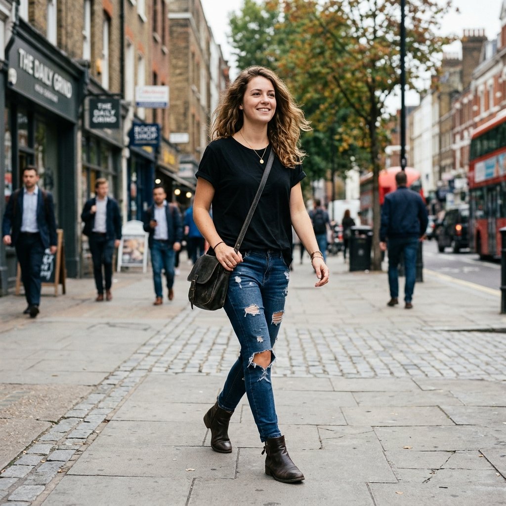 33 Black Shirt Outfits Ideas to Elevate Your Everyday Style 13 Black Shirt and Ripped Jeans Ideas