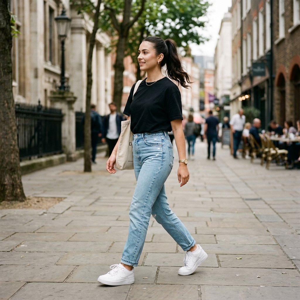 33 Black Shirt Outfits Ideas to Elevate Your Everyday Style 5 Black Shirt and White Sneakers Ideas