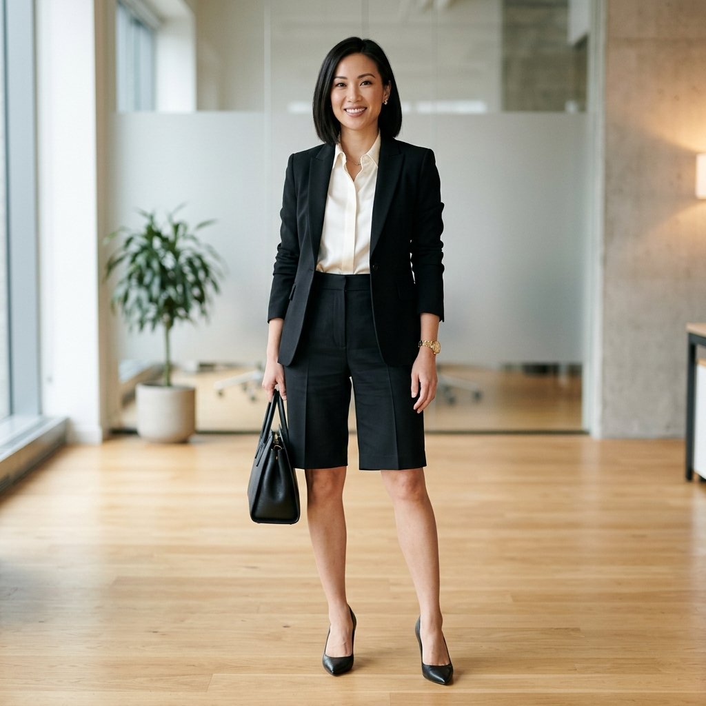 Black Shorts Work Outfit Ideas