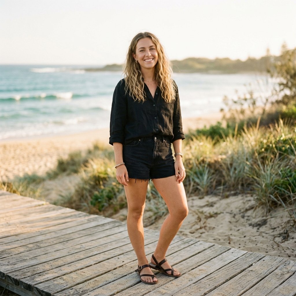 Black Shorts and Sandals Outfit Ideas