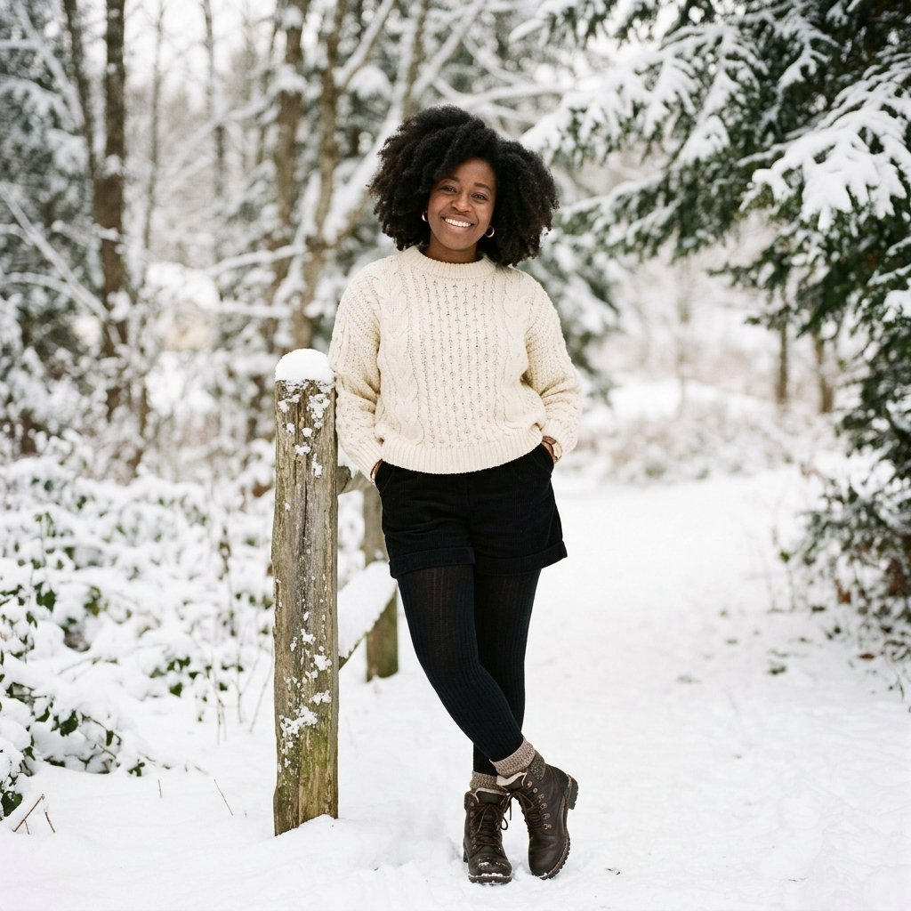 Black Shorts Winter Outfit Ideas