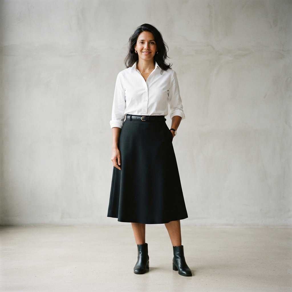 Black Skirt and White Shirt Outfit Ideas