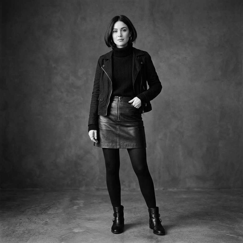 Monochrome Black Skirt Outfit Ideas