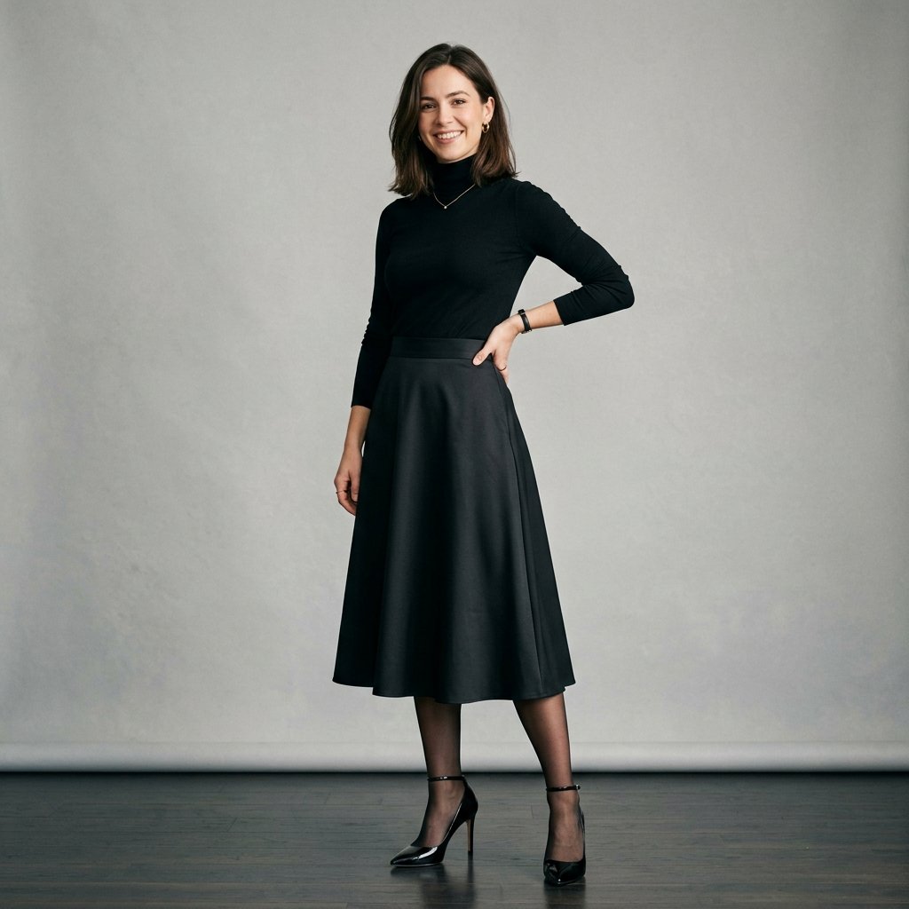 Black Skirt and Heels Outfit Ideas