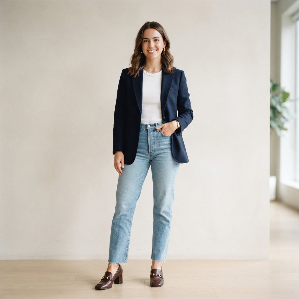 Light Blue Jeans and Office Outfit Ideas