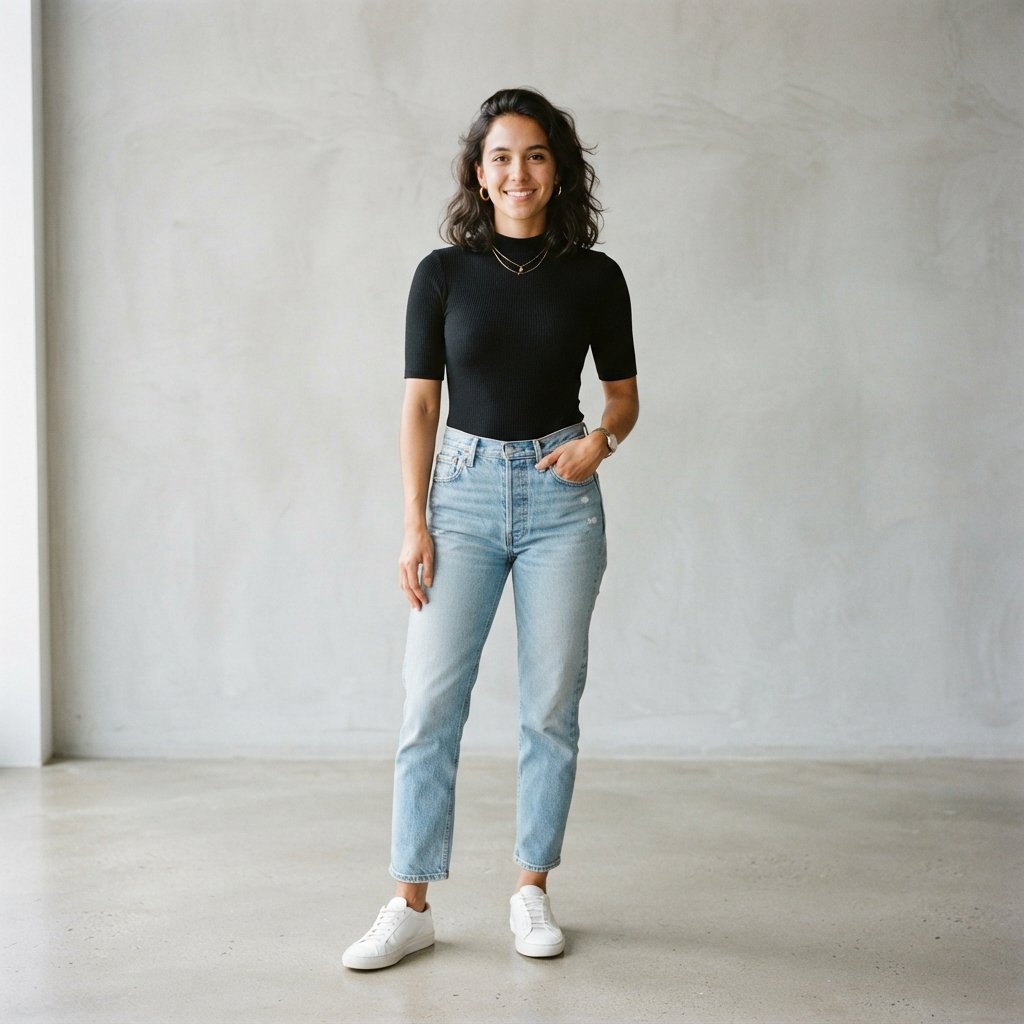 Bodysuit Outfits with Light Blue Jeans