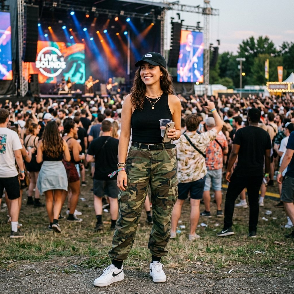 33 Bad Bunny Concert Outfit Ideas: A Complete Style Guide 16 Camo Print Outfit Idea
