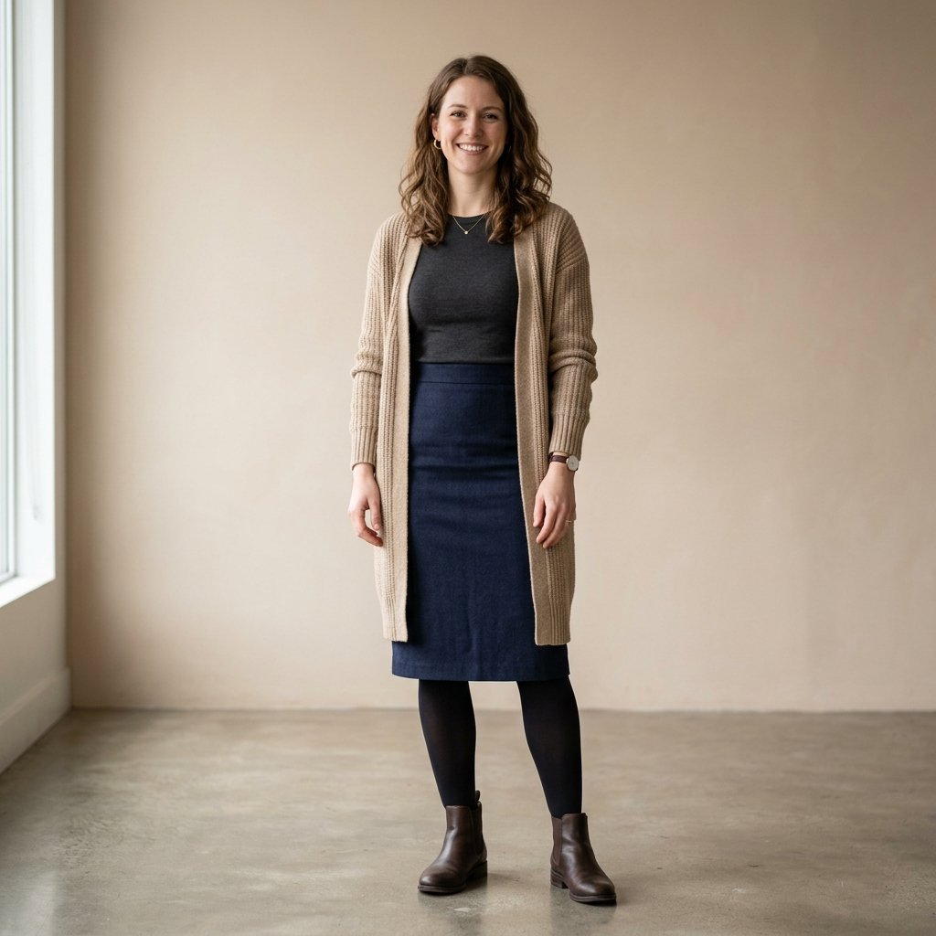 Pencil Skirt and Cardigan Outfit Ideas