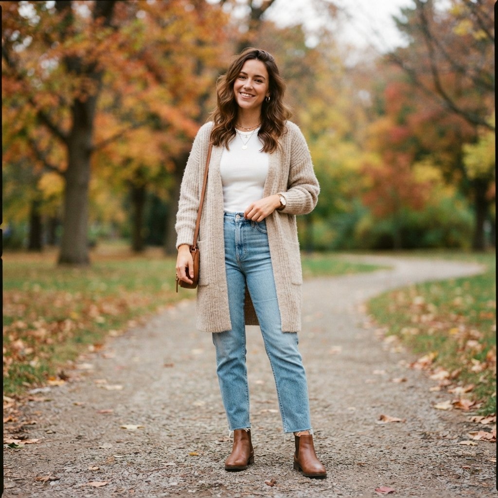 Jeans and Cardigan Outfit Ideas