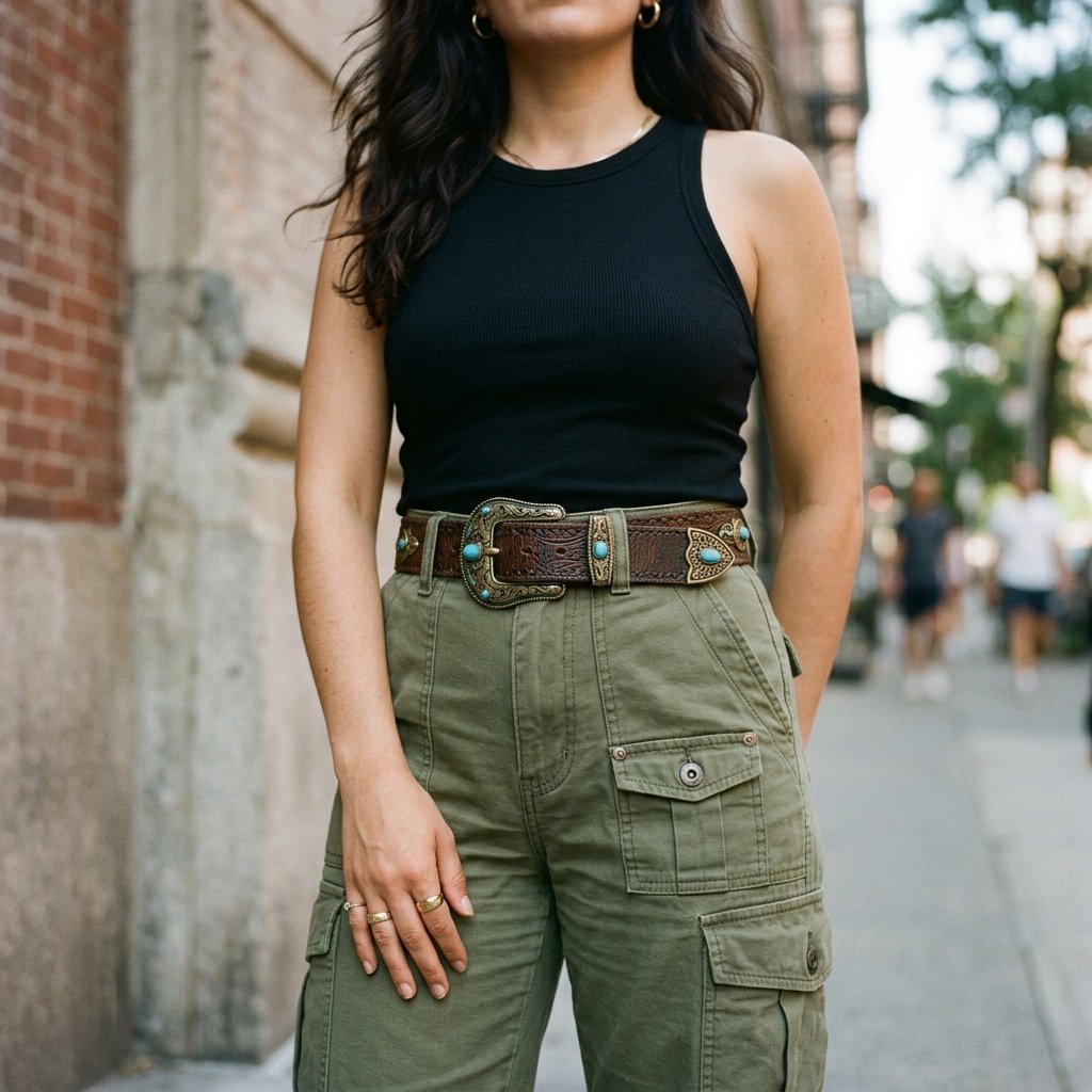 Cargo Pants and Statement Belt Idea