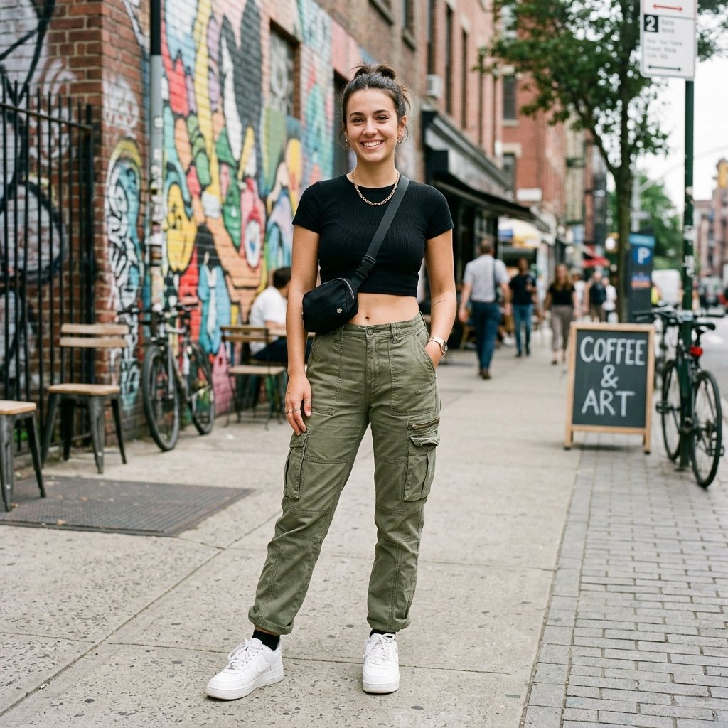 Cargo Pants and Crop Top Idea