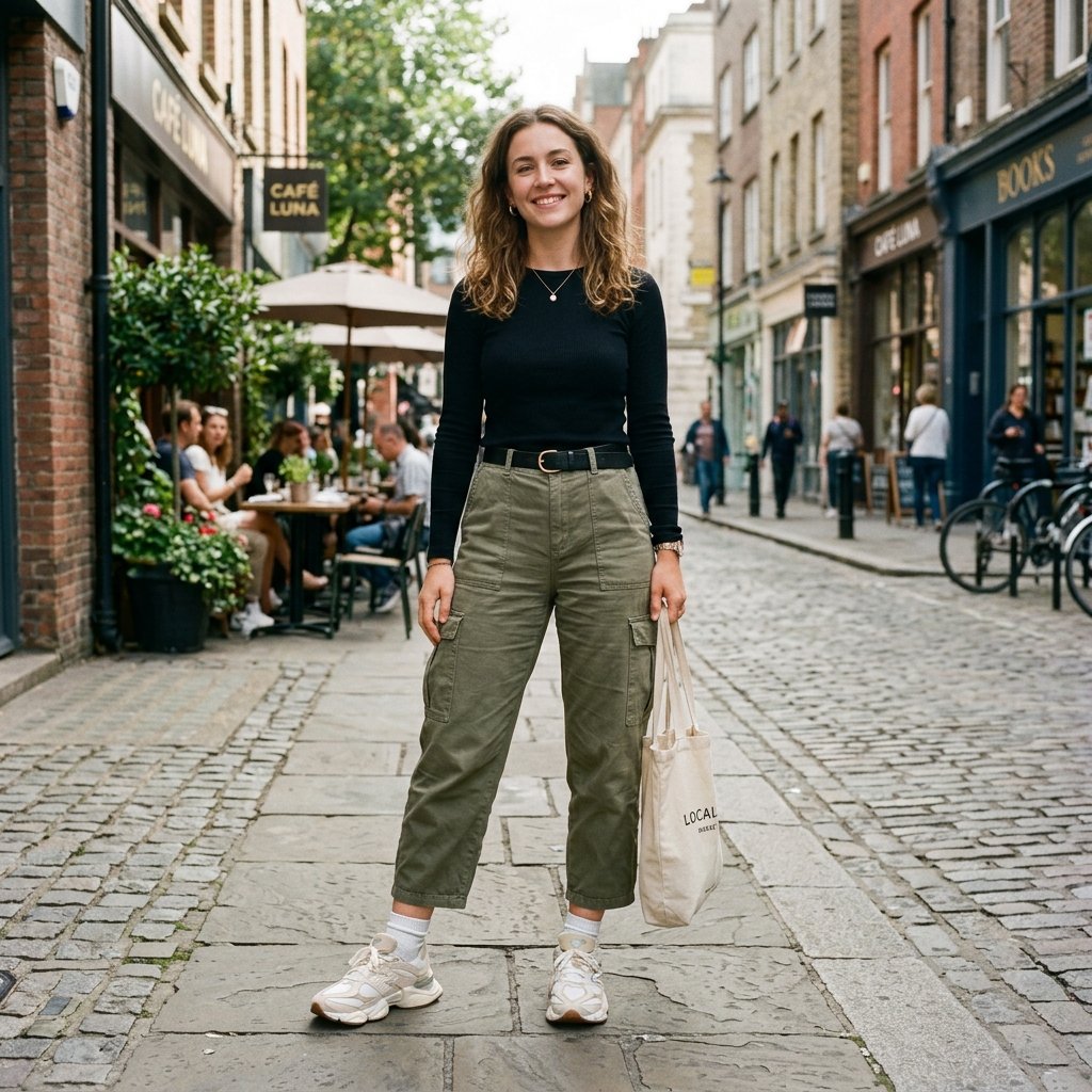 Cargo Pants and Chunky Sneakers Idea