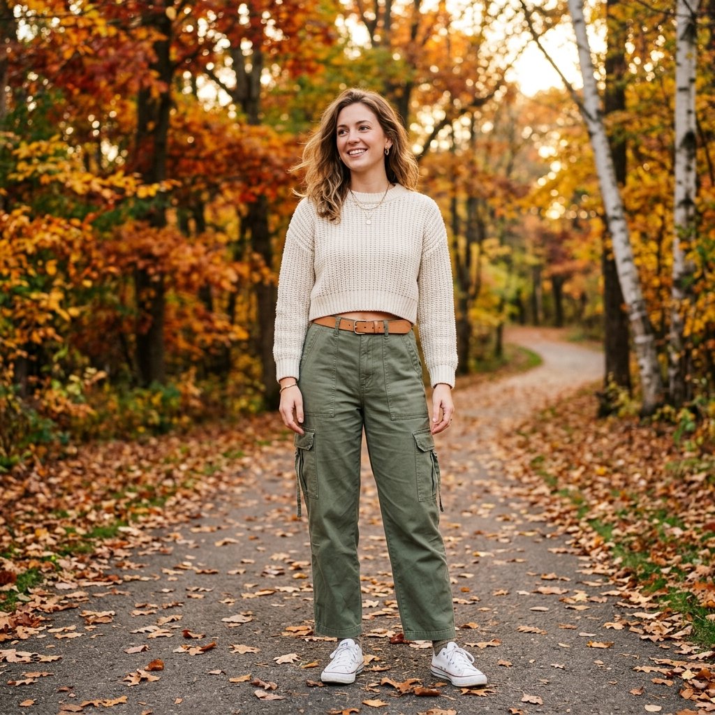 Cargo Pants and Cropped Sweater Idea
