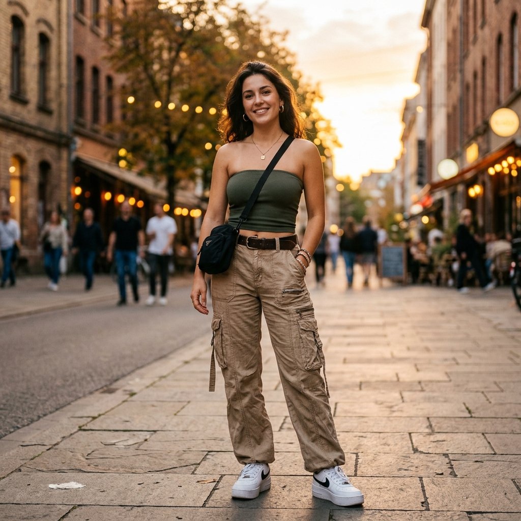 Cargo Pants and Tube Top Idea