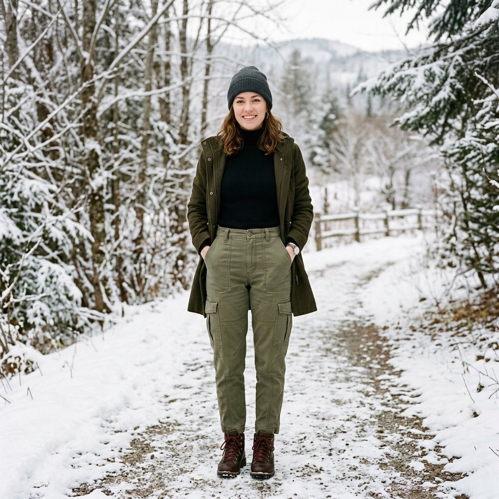 Cargo Pants and Turtleneck Idea