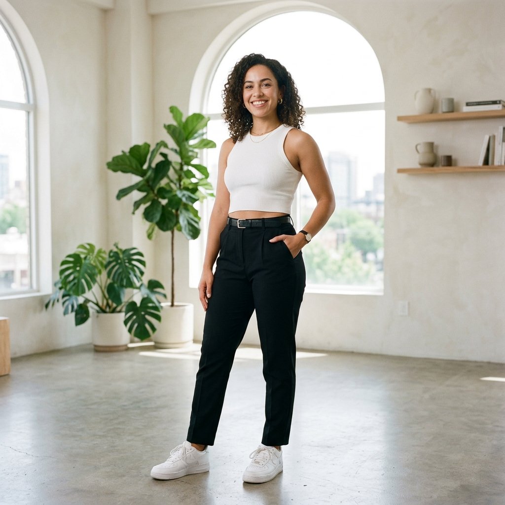 Black Pants and Crop Top Ideas