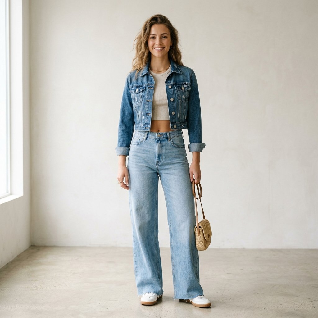 Cropped Jean Jacket Outfit Ideas