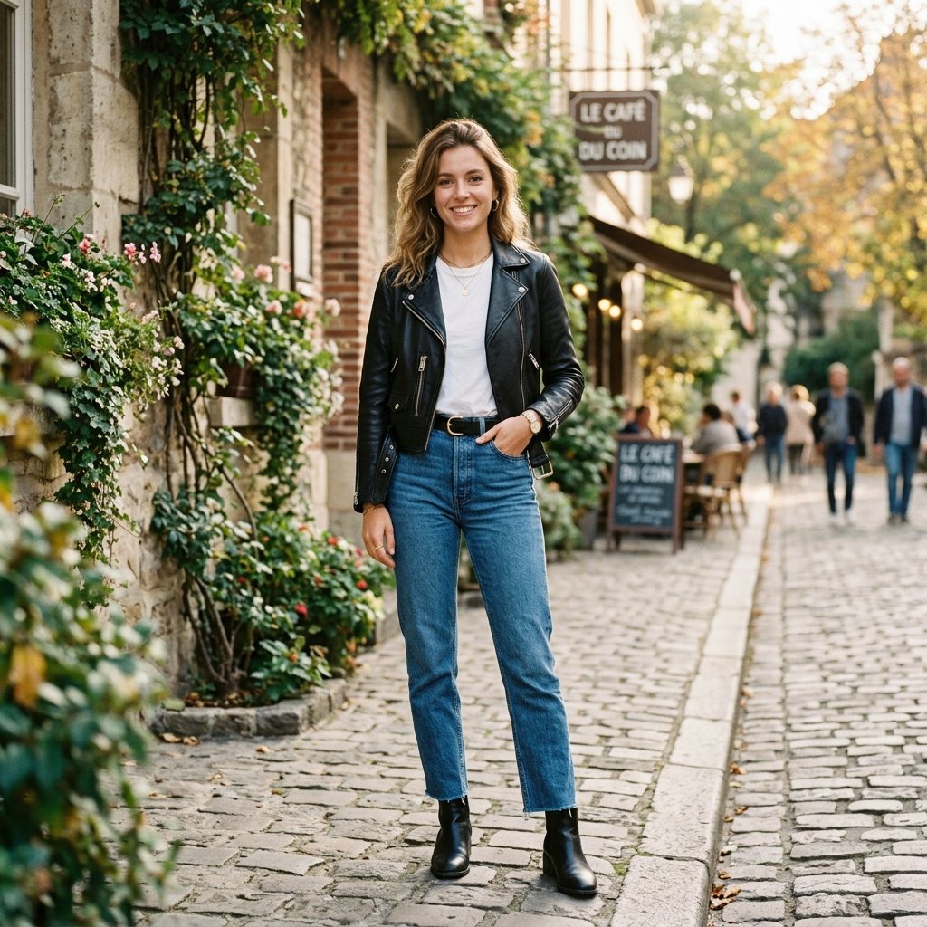 Cropped Leather Jacket Outfit Ideas