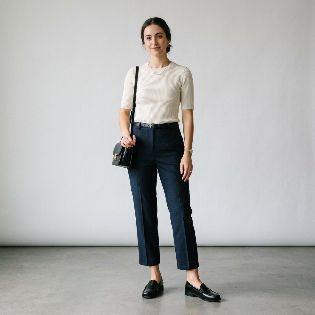 Loafer Outfits and Cropped Pants Ideas