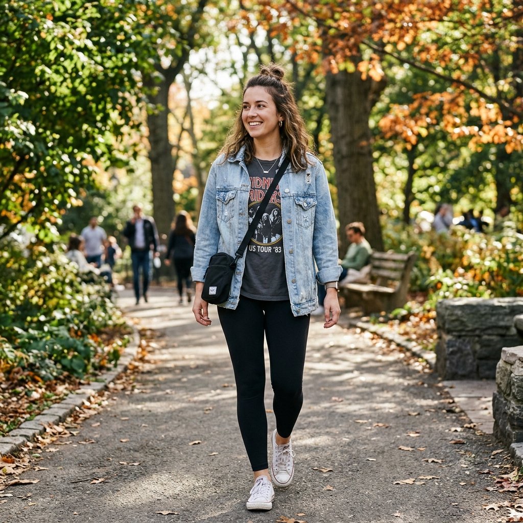 Denim Jacket Leggings Outfit Ideas