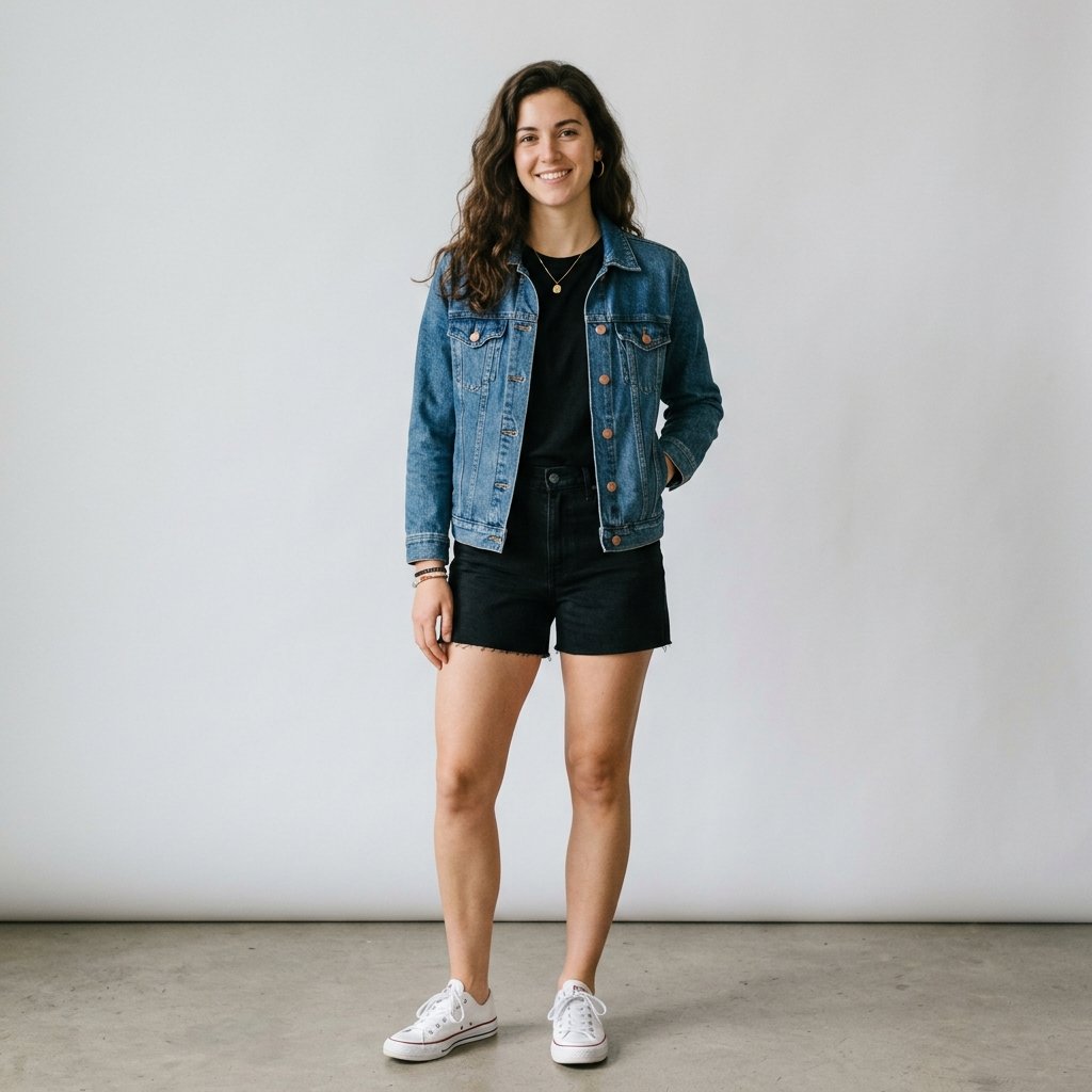 33 Black Shirt Outfits Ideas to Elevate Your Everyday Style 2 Black Shirt and Denim Jacket Outfit Ideas