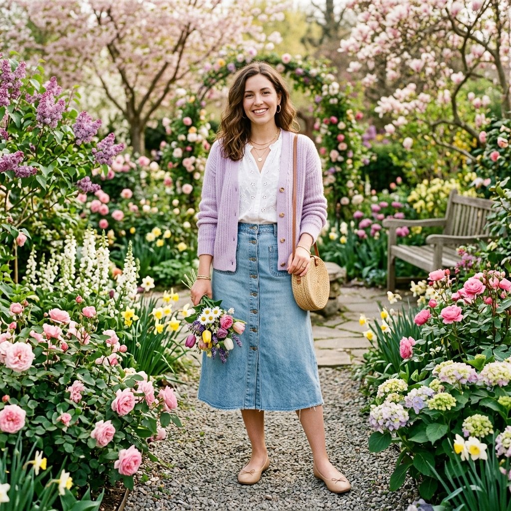 Spring Denim Skirt Outfit Ideas