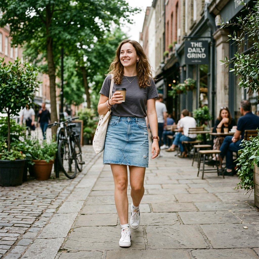 Casual Denim Skirt Outfit Ideas